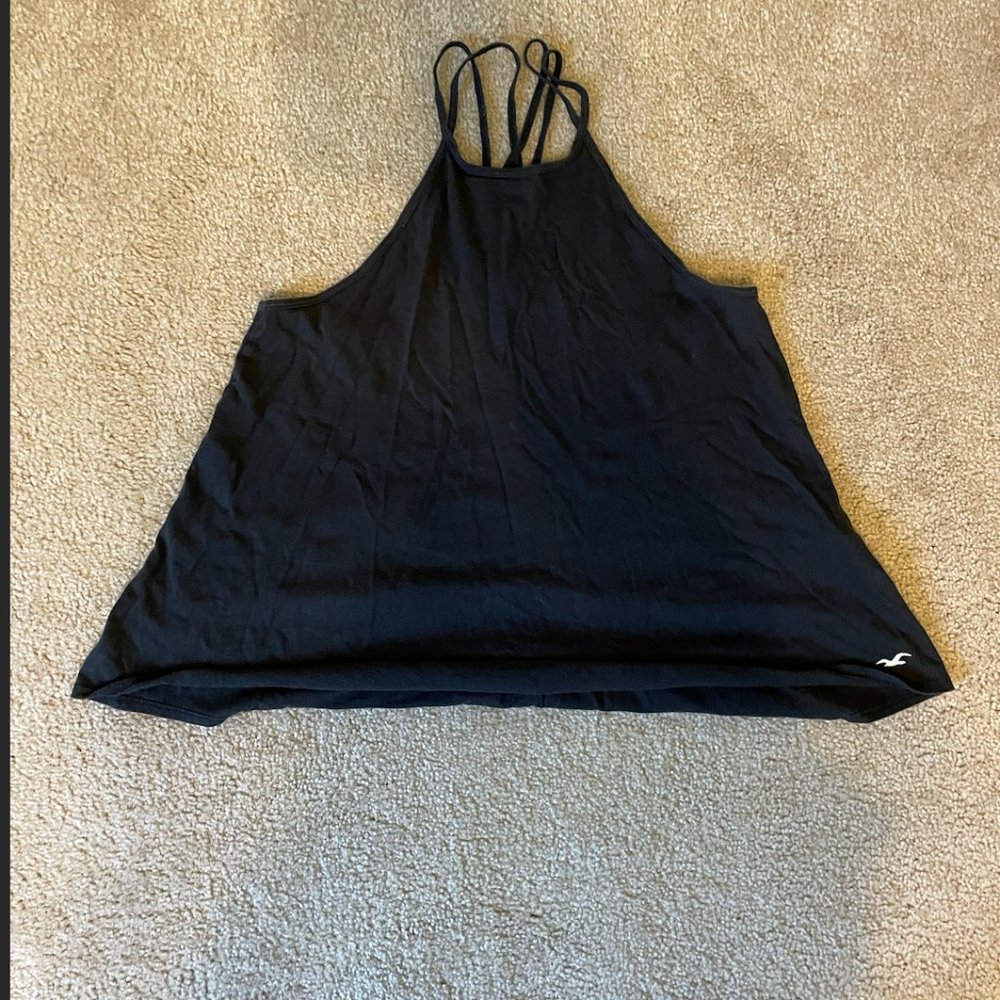 Hollister High Neck Tank Top in Black